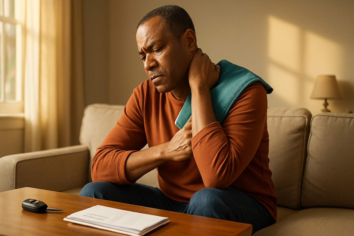 Man with whiplash neck pain after car accident in Montgomery AL