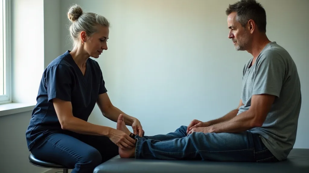 Ankle injury chiropractic examination at a Montgomery, AL clinic